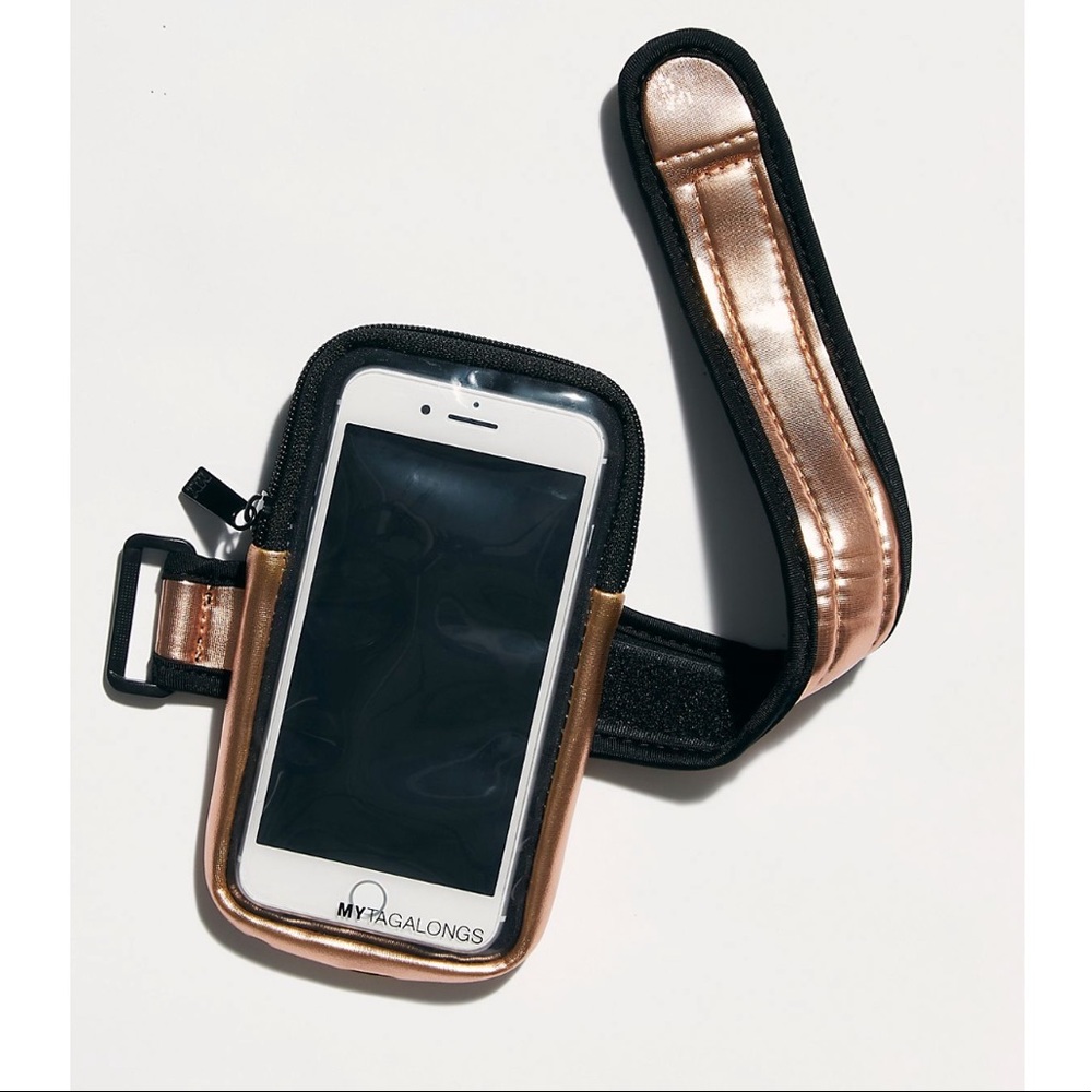 • fp rose gold arm band for phone/ money •